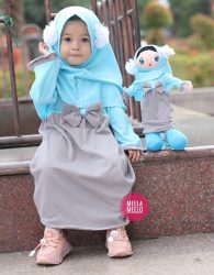Gamis Pompi in Grey and Blue