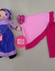 Paket Mukena Polos dan Boneka Muslimah in Dusty Pink