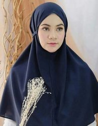 Jilbab Instan Tali in Dark Blue