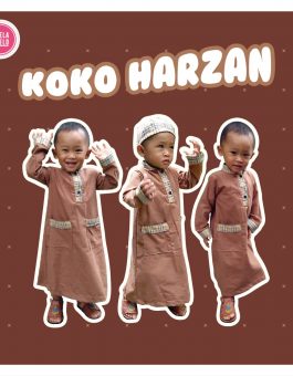 Baju Muslim Anak Koko Harzan Free Kopiah Ready Stock
